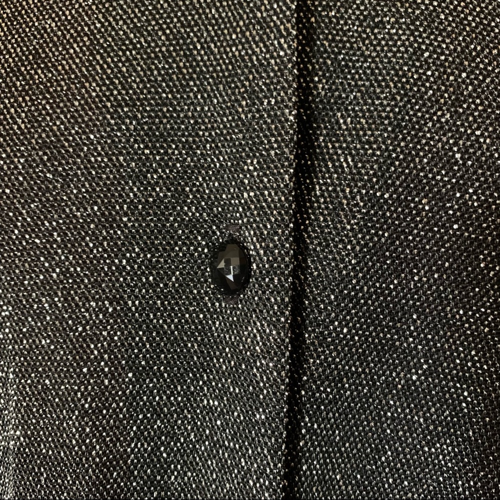 Vintage Silver Disco Button Down Pointed Collar 7… - image 4